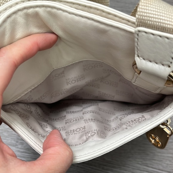 Michael by Michael Kors Tan Leather Crossbody Bag with Nylon Straps - Picture 5 of 7